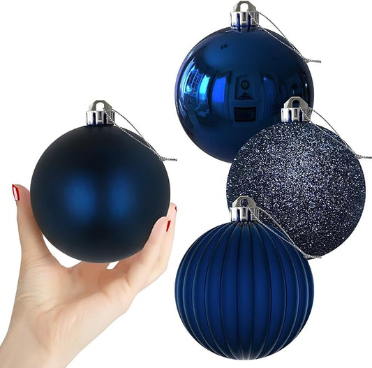 4Pcs Christmas Balls Ornaments for Xmas Tree - Shatterproof Christmas