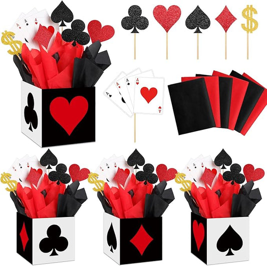 12 Sets Casino Party Decorations Casino Favor Boxes (6 x 6