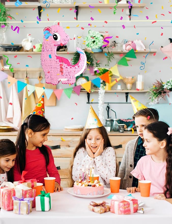 Pink Dinosaur Piñata Girls Piñata de Dinosaurio para niñas with