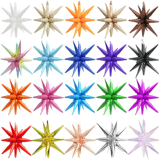 22''4D One-Piece 14-Pointed Star Explosion Balloon Spike Star