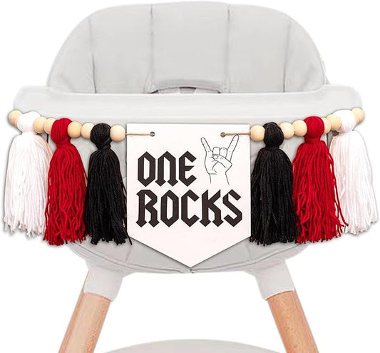 One Rocks High Chair Banner Rock And Roll 1st Birthday Party