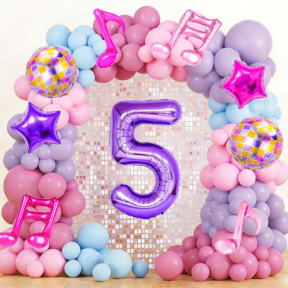 9Pcs Kpop Birthday Decorations - Kpop Music Balloons Hot Pink Mus 5