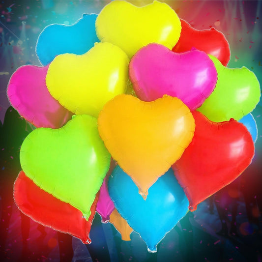 Vertintong 12 Pcs Heart Glow in The Dark Neon Balloons Foil Birthday