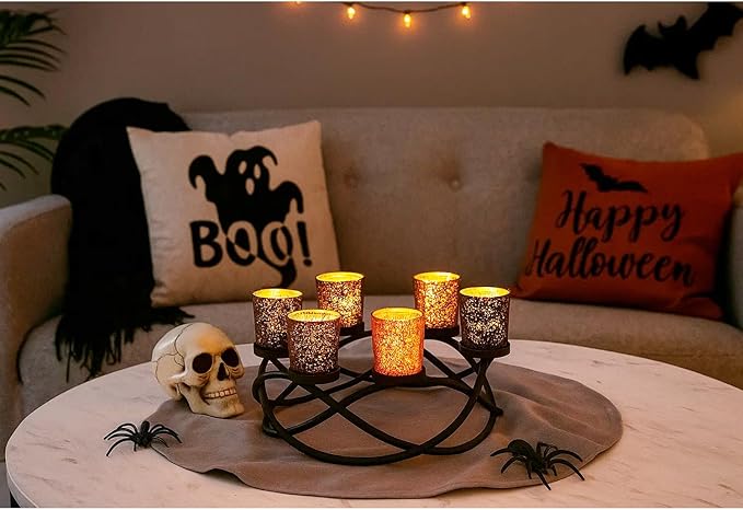 Halloween Centerpiece Table Decor Candle Holder for Kitchen Dining