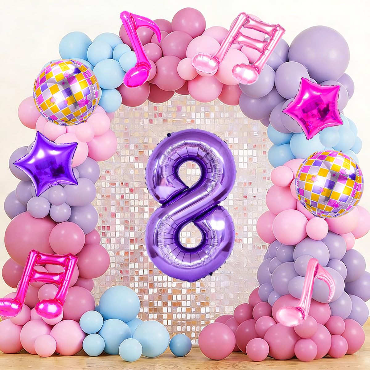 9Pcs Kpop Birthday Decorations - Kpop Music Balloons Hot Pink Mus 8