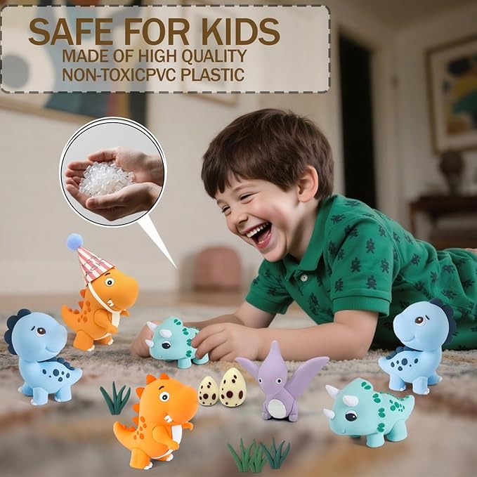 20pcs Dinosaur Cake Topper Set with Dinosaur Eggs Reusable Dinosaur
