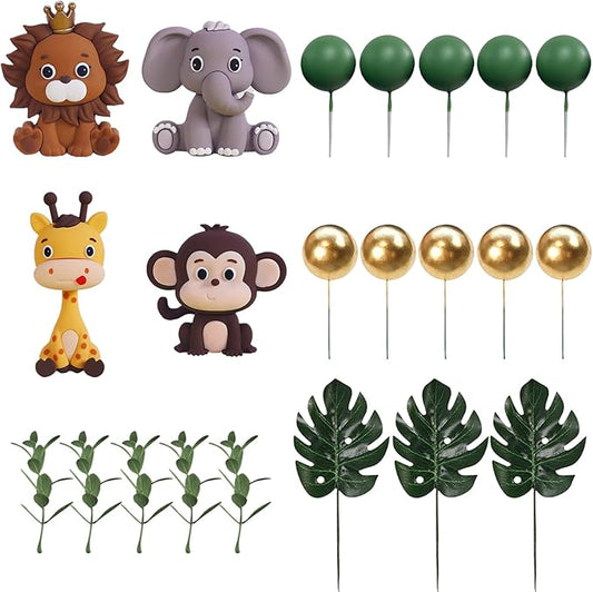 Safari Animal Cake Toppers Jungle Wild Cake Decorations