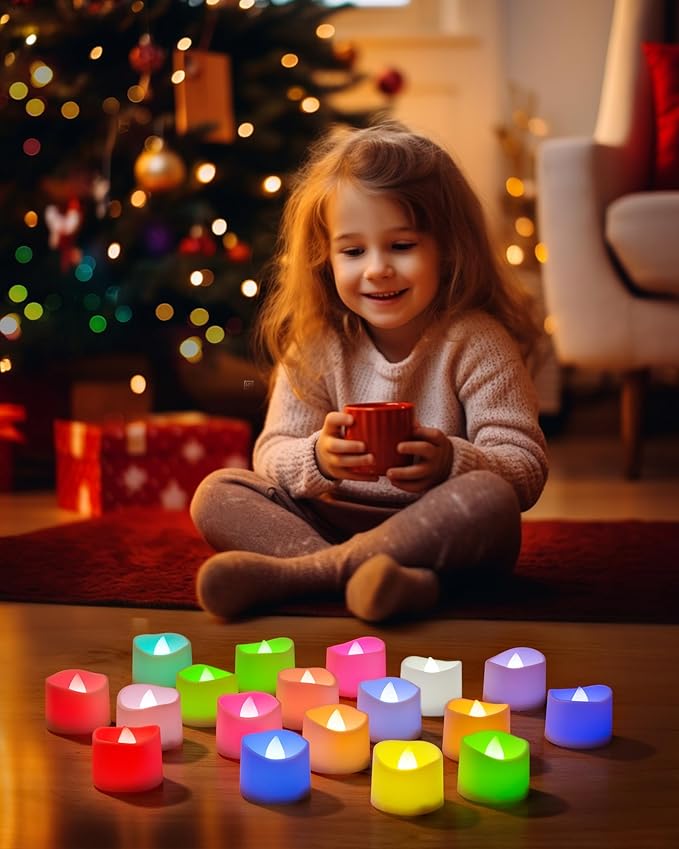 Homemory Multi Color Changing Tea Lights Battery Operated, 7-Color