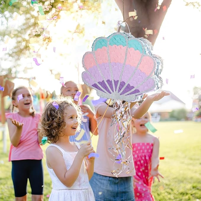 Mermaid Seashell Piñata Pink Shellfish Piñatas for Kids Girls