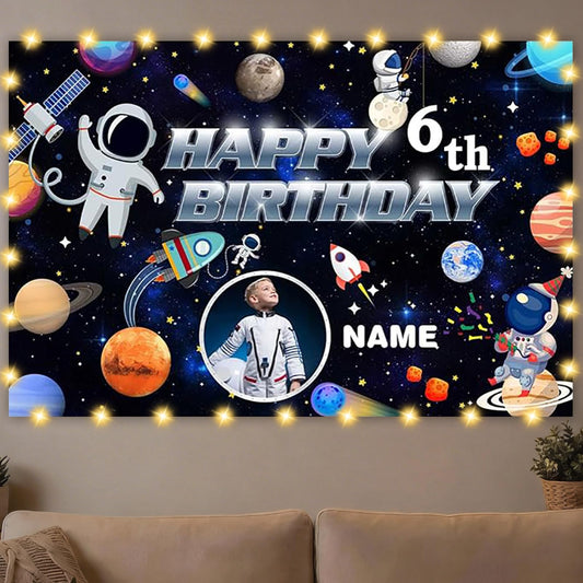 Dicodes Custom Space Birthday Party Decorations Supplies, Personalized