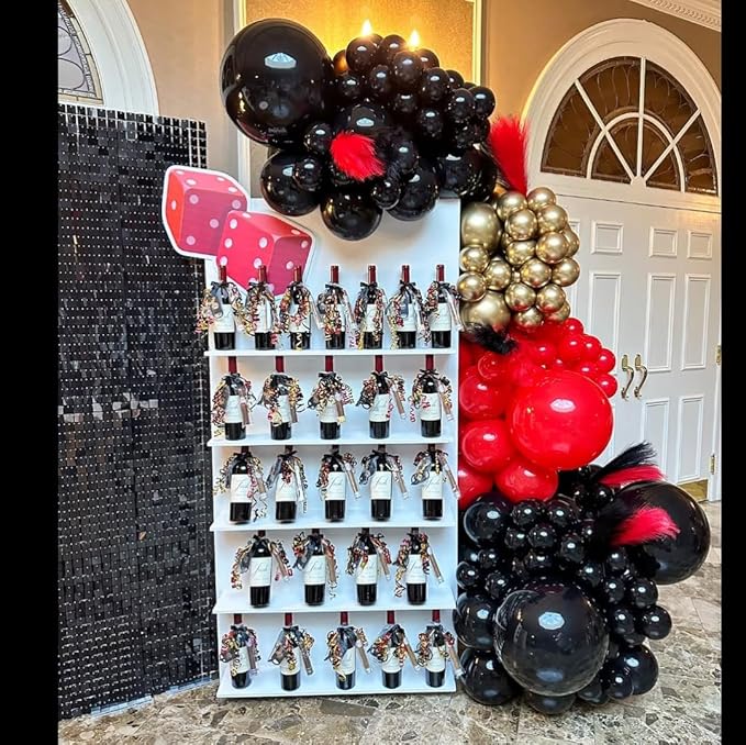 153Pcs Red and Black Gold Balloons Garland Arch Kit 18 12 10 5 inch