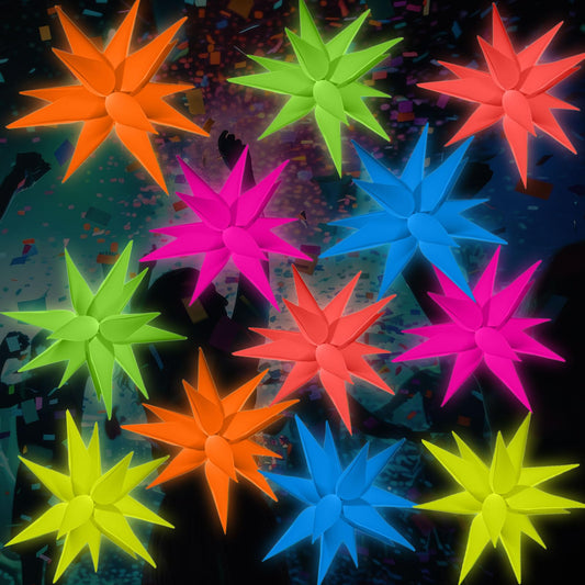 Vertintong 12 Pcs Explosion Glow in The Dark Neon Balloons Foil