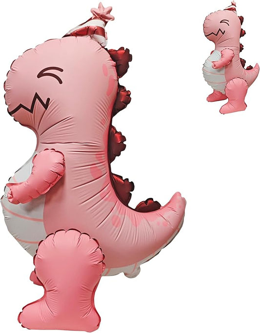 4D Matte Dinosaur Animal Balloons Cute Hat inflatable Pink dinosaur