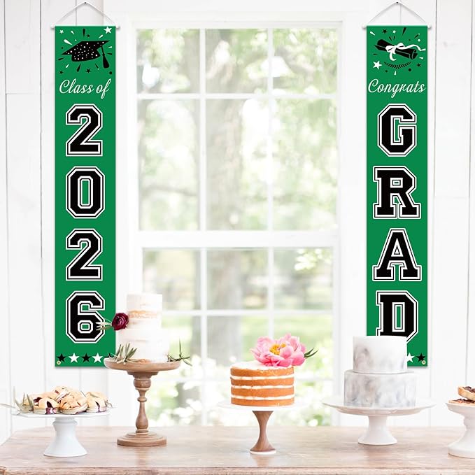 DAZONGE Green Graduation Decorations 2026 - Class of 2026 Porch