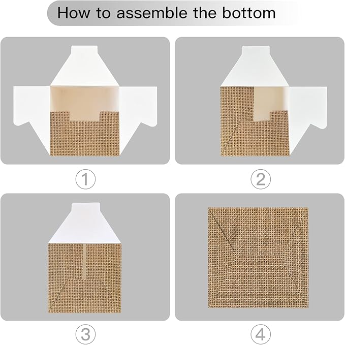 Burlap Print Baby Shower Boxes for Gender Reveal Party Gender