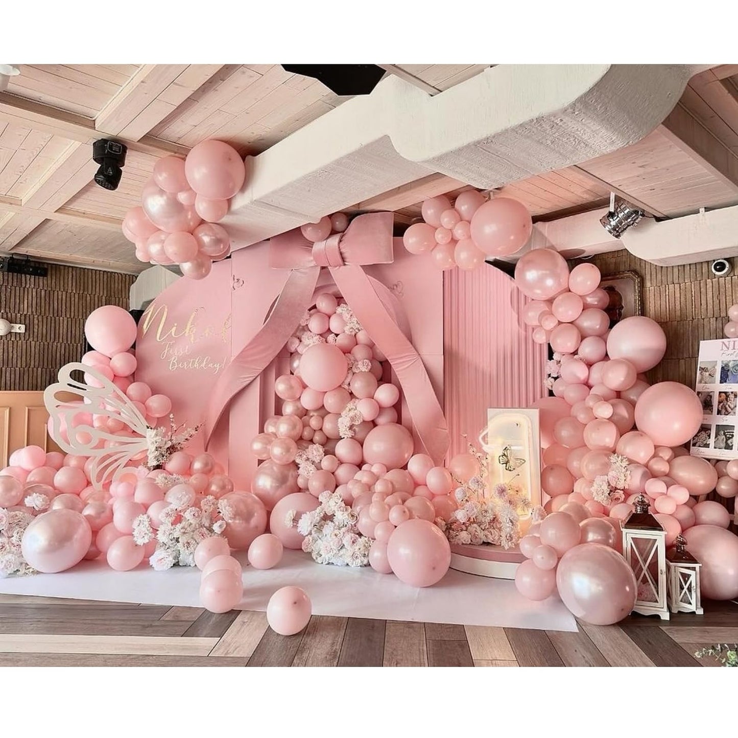 Pearl Pink Double-Stuffed Balloons - 5/12/18 Inch Light Pink Balloon