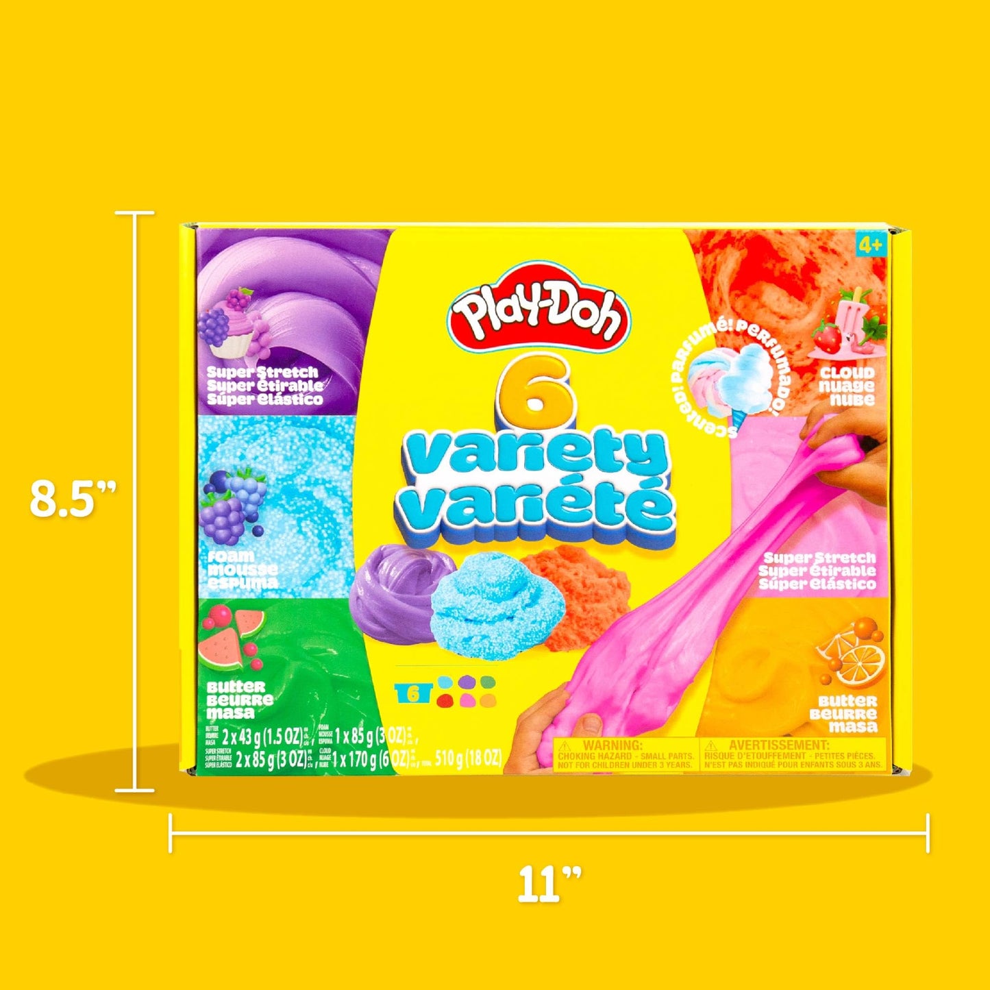 Play-Doh Scented Slime Variety Pack, 6-Pack Variety, Super Stretch,