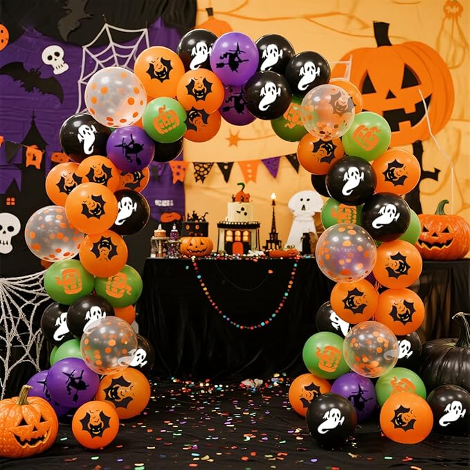 Halloween Party Balloons Decorations 65PCS 12 Inch Black Orange