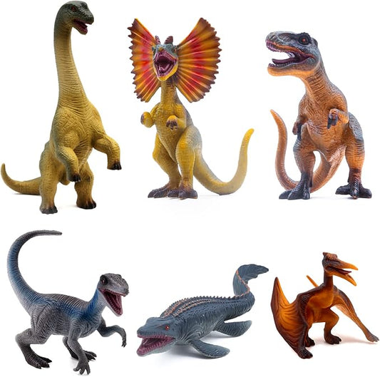 SIENON 6Pack 6.3 Inch Jurassic Dinosaur Toy Figures Realistic Dino