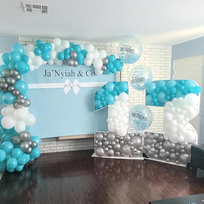 Teal Balloons 100pcs Different Sizes Pack of 18 12 10 5 Inch