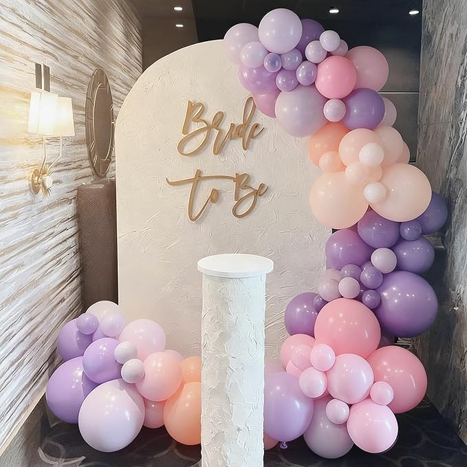 Pastel Pink and Purple Balloons, Princess Pearl Light Pink Purple