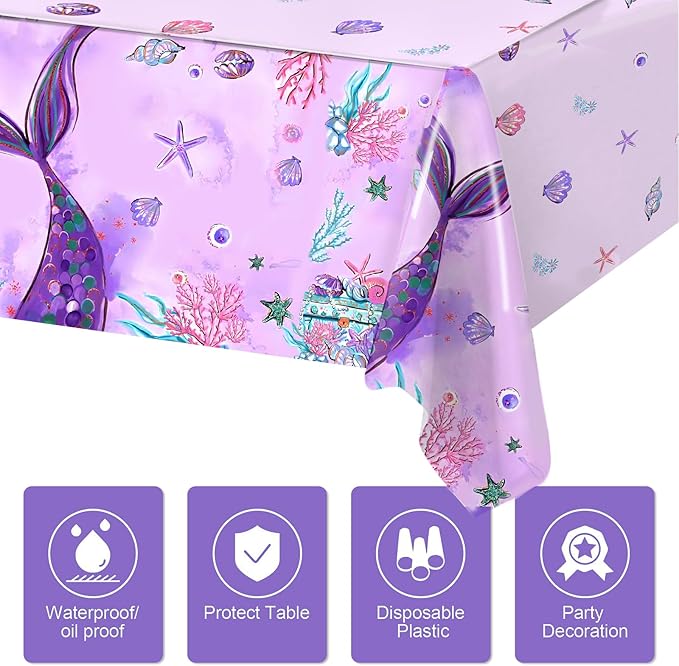 Mermaid Birthday Party Decorations 105pcs Purple Mermaid Birthday