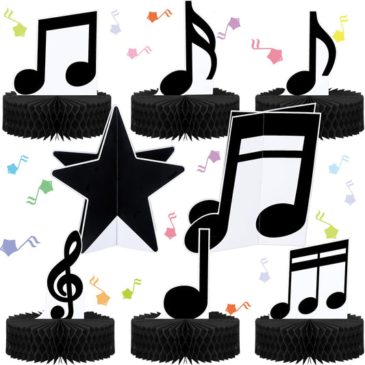Sureio 8 Pack Music Notes Honeycomb Centerpieces Musicical Party