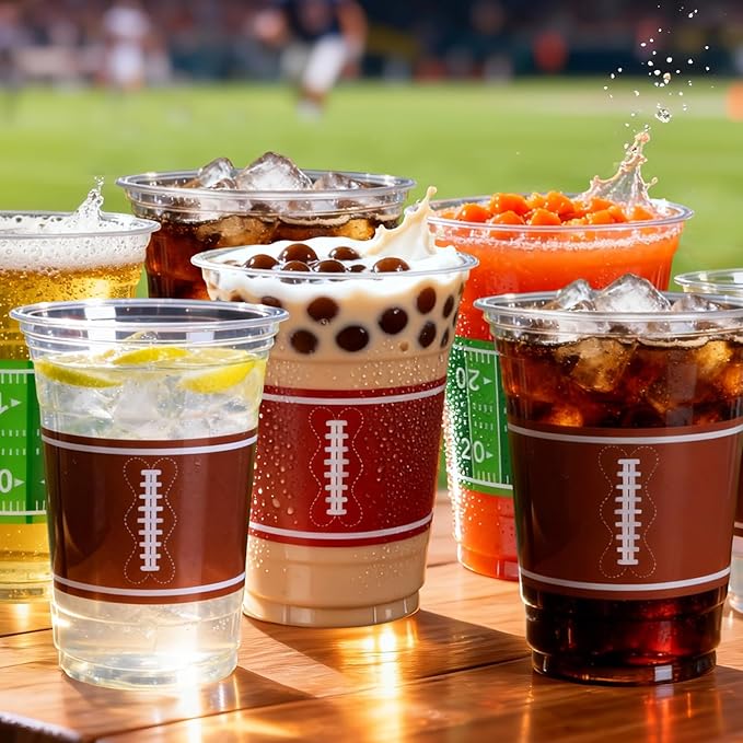 Football Cups Football Party Decorations 50Pcs 16oz Disposable Game