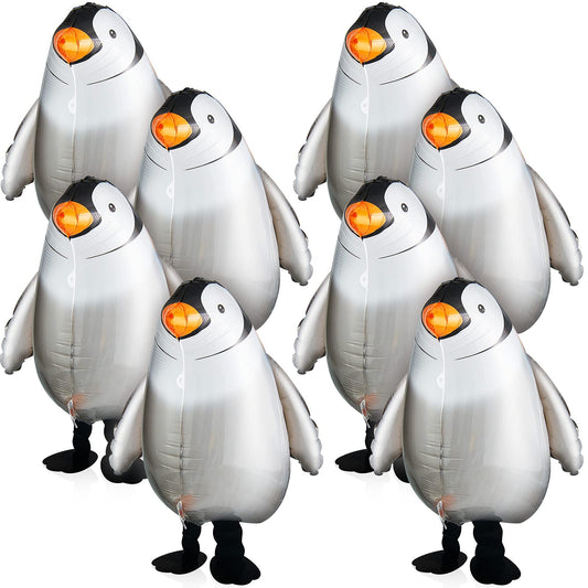 Aoriher 9 Pieces Walking Penguin Balloons Cute Funny Air Foil Animal
