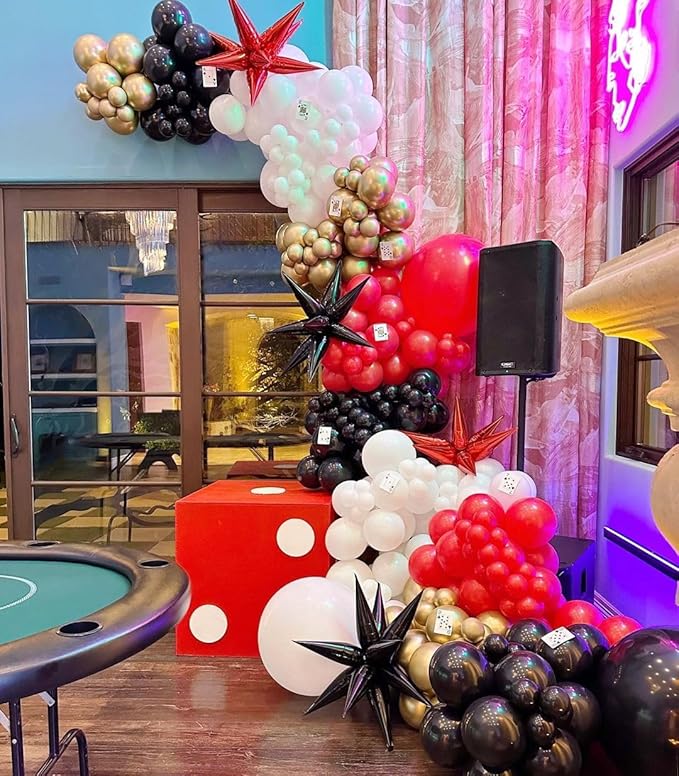 Red Black and Gold Latex Balloons,60pcs 12 inch Red Black