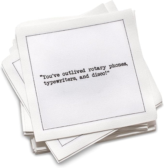 Five Star Funny 75th Birthday Quotes | White Cotton Cocktail Napkins