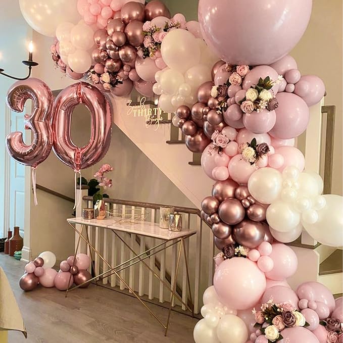 Dusty Pink Balloons 101pcs 12 Inch Boho Blush Lilac Pink