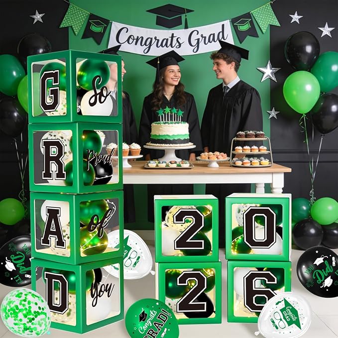 Graduation Decorations Class of 2026 - Green Graduation Decorations