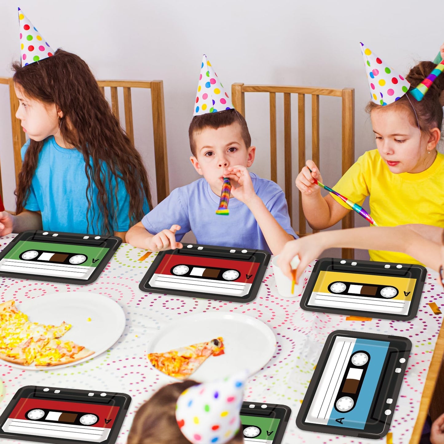 40PCS Cassette Tape Plates 70s 80s 90s Party Decorations 10 x 7 Inch