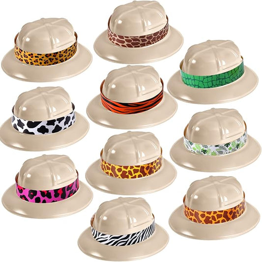 30 Sets Safari Party Hats Jungle Explorer Adventure Helmet Hats with