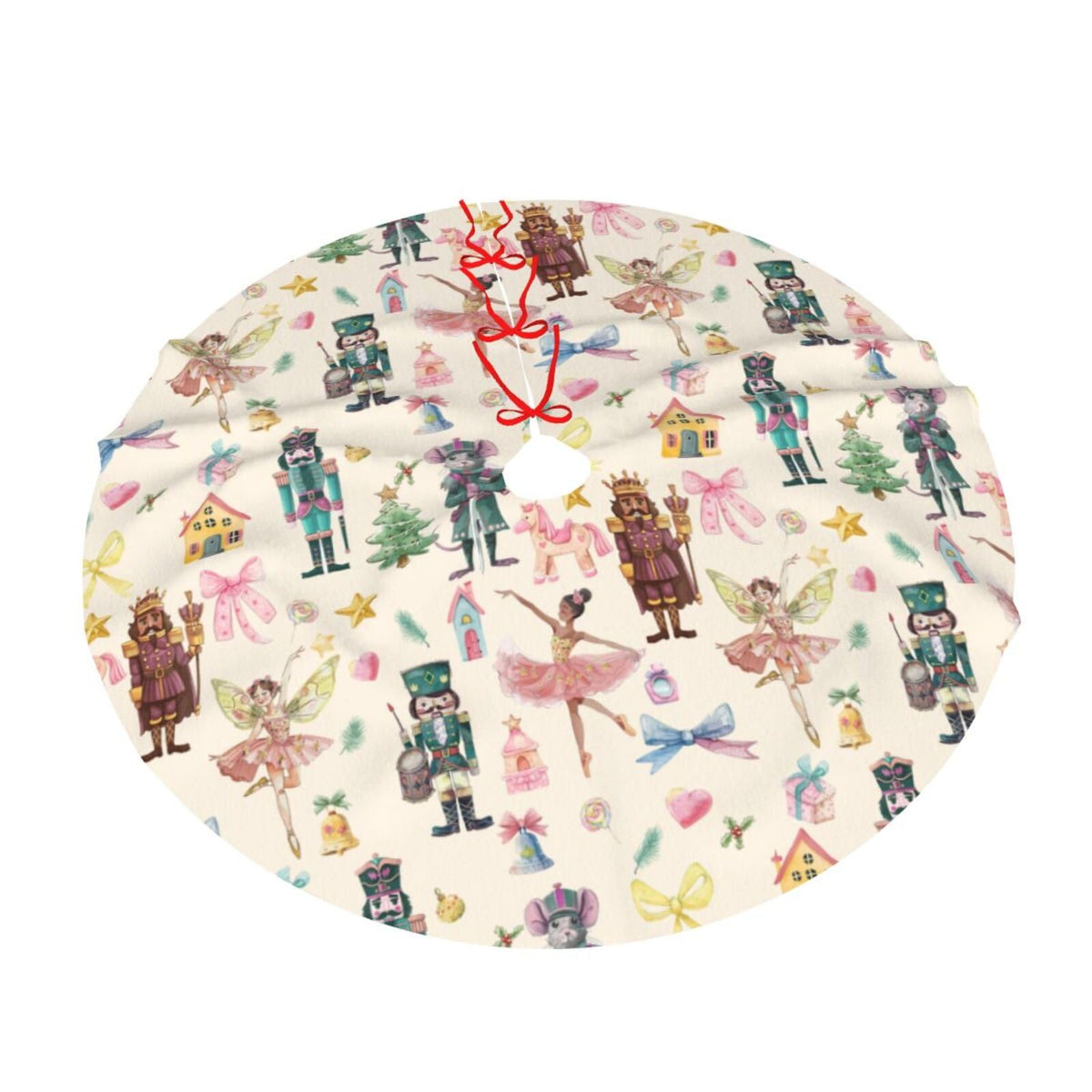 Pink Nutcracker Christmas Tree Skirt 36" Christmas Nutcracker Ballet