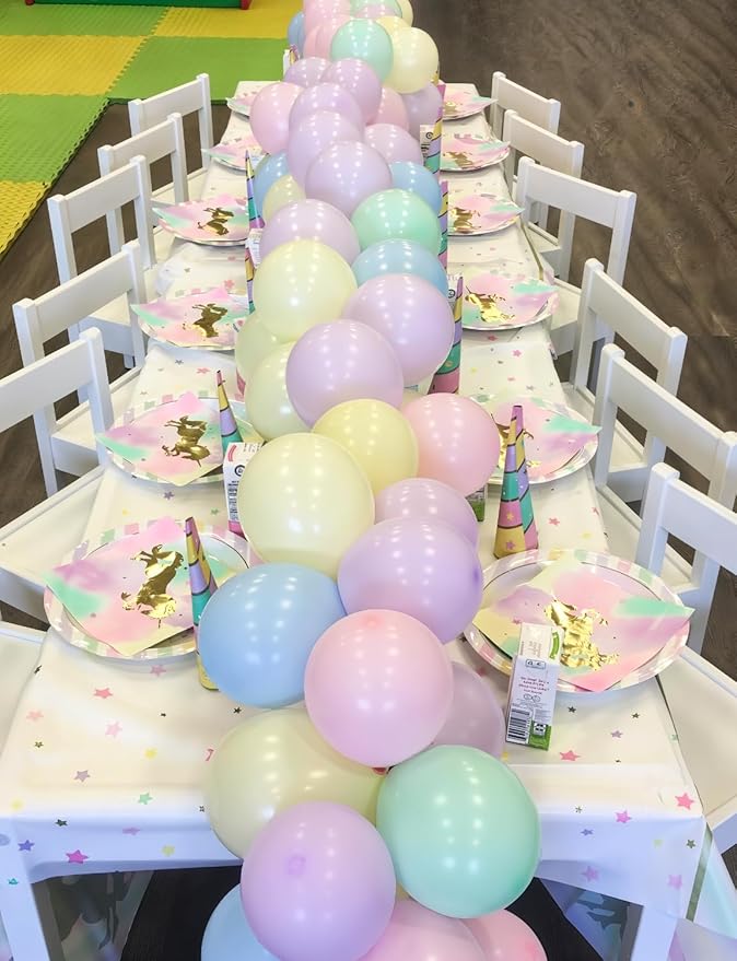 Pastel Balloons, 12 Inch 60 Pcs Pastel Rainbow Balloons Assorted