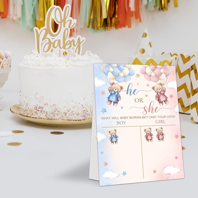 LNOKRIM Gender Reveal Party Games, Teddy Theme Baby Gender Reveal