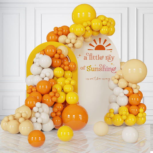 Here Comes The Sun Balloon Arch Kit 136 Pcs Retro Burnt Orange