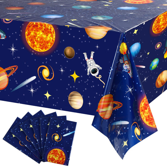 Sumind 6 Pieces Space Tablecloth Decorations Plastic Outer Solar