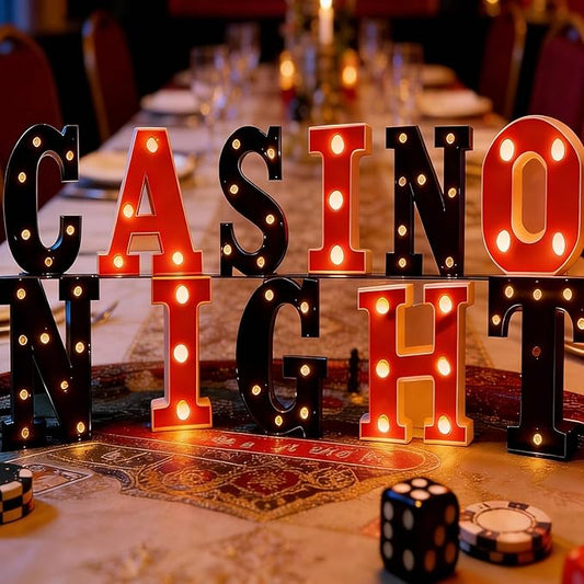 11 Pcs Casino Night Large LED Letter Sign LED Lights Battery Powered