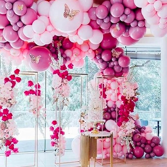 PartyWoo Hot Pink Balloons 140pcs Different Sizes of 18 12 10 5 Inch