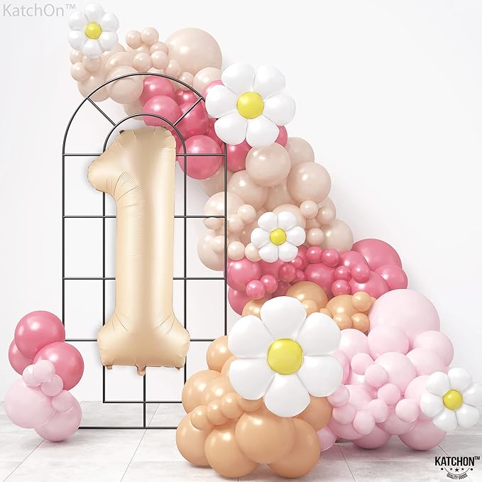 Giant 1 Balloon Number - 40 Inch Beige | Number One Balloon