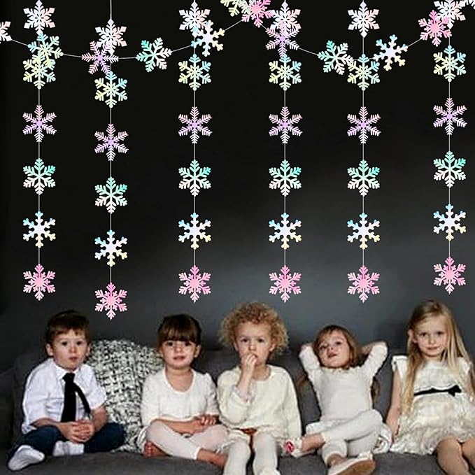 Iridescent-Holographic Snowflake-Snow Christmas Party-Decorations