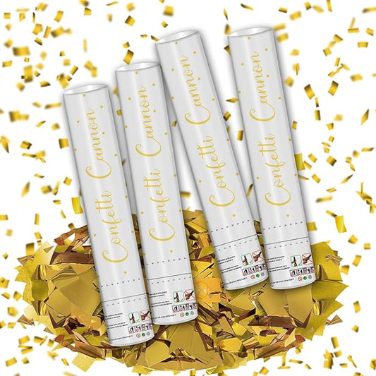 12" Gold Confetti Confetti Cannons - Party Poppers for Birthday