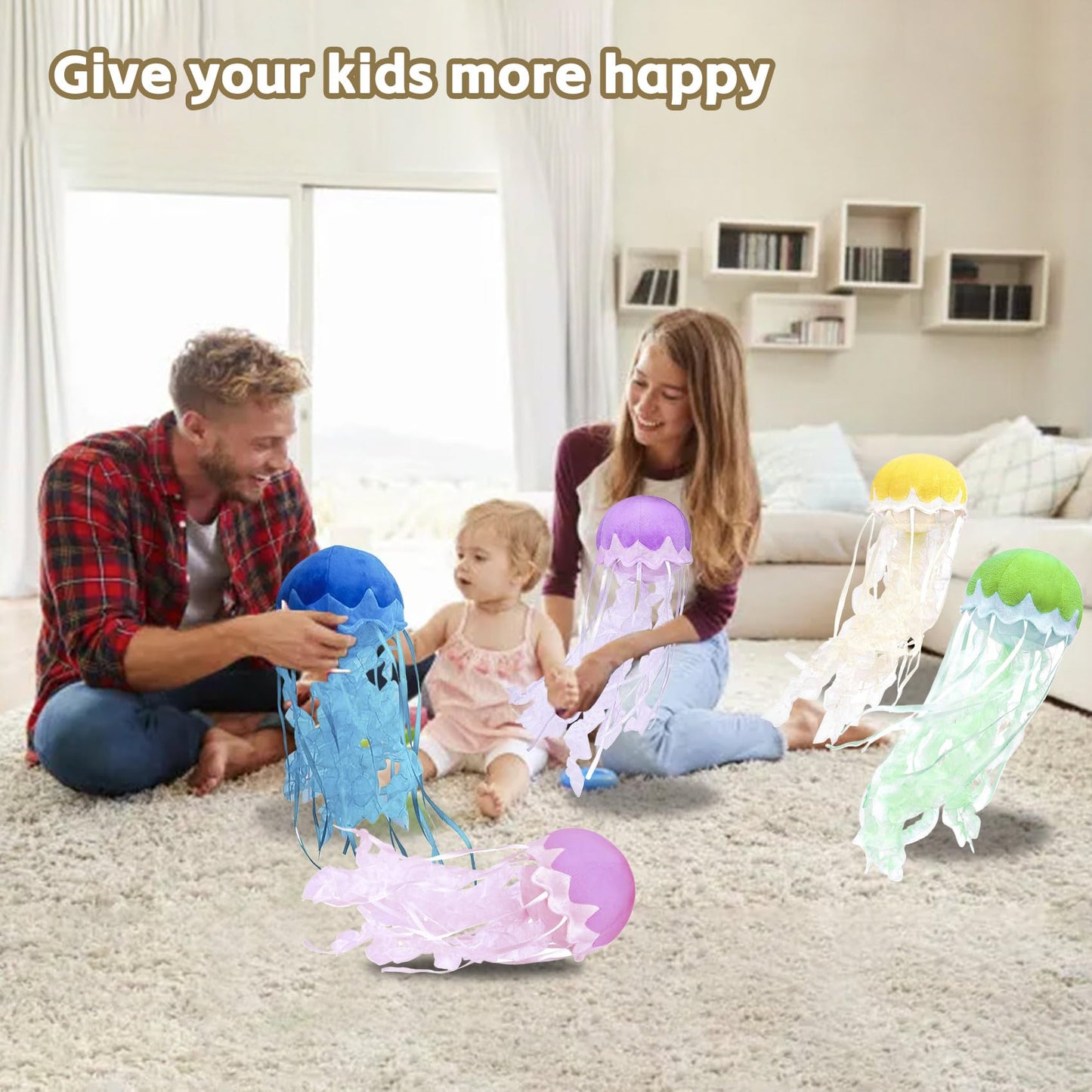 KAYBOBEZK Jellyfish Plush, Jellyfish Stuffed Animal Toy, Simulation