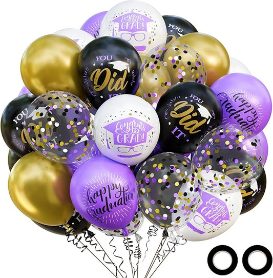 OuMuaMua 74 Pack Graduation Party Decorations Balloons Set - 12 Inch B
