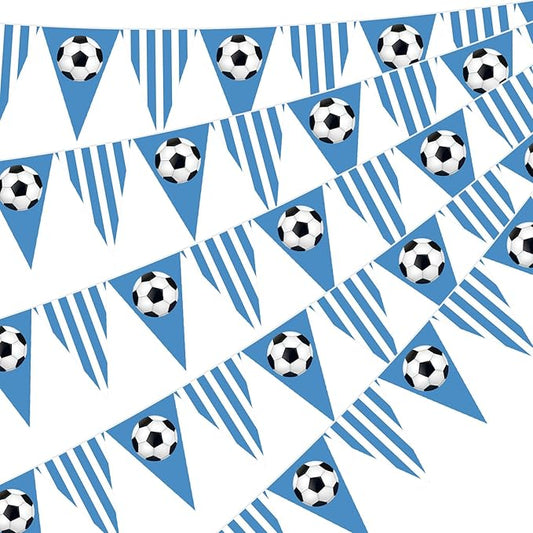 Faccito 5 Pack Blue Soccer Banners Soccer Party Decorations Sports