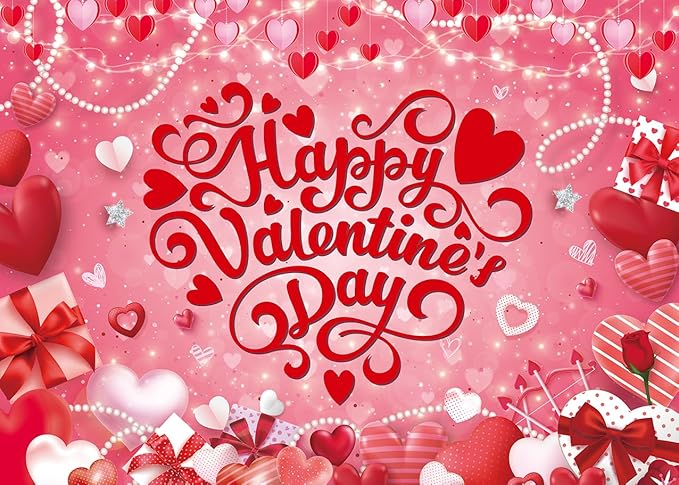 Happy Valentine's Day Backdrop Romantic Love Hearts Valentine's Day