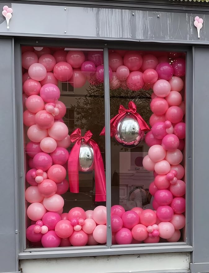 Pink Balloons Set - 12Inch Metallic Chrome Pearl Macaron Light Pink